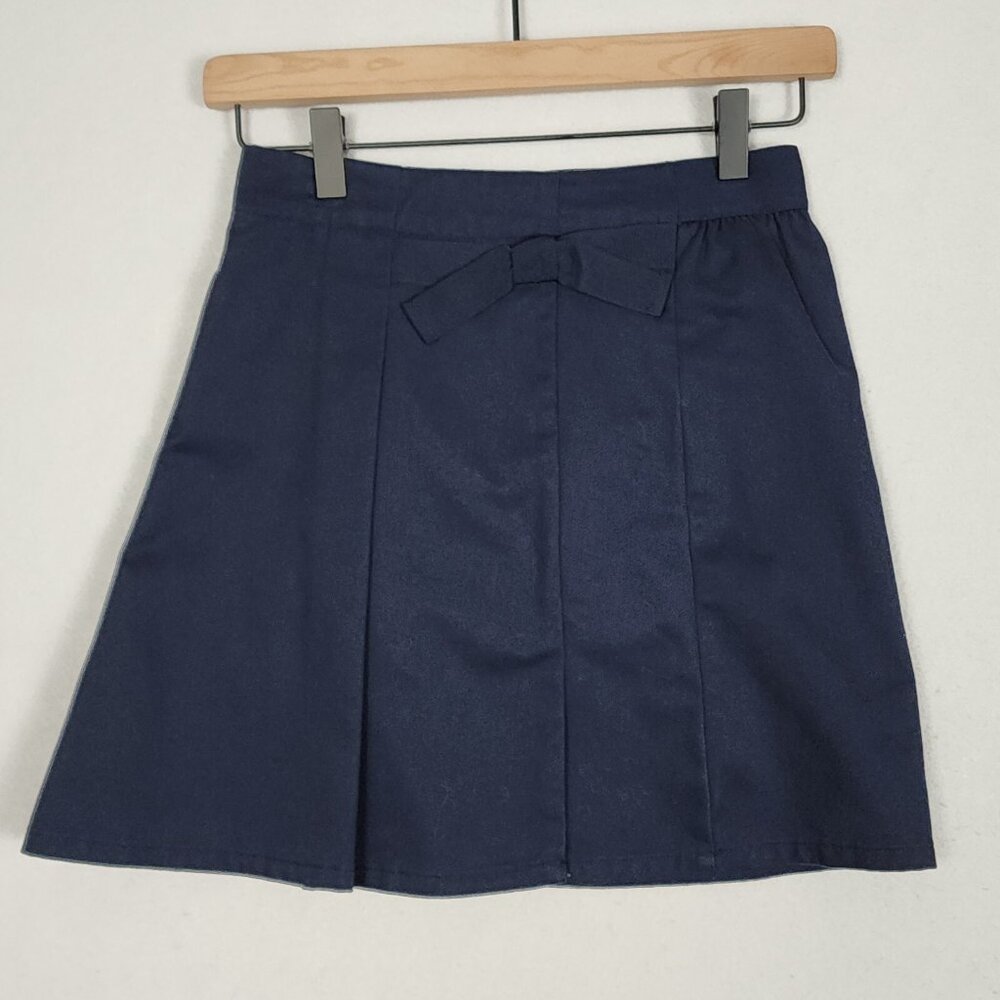 French Toast Brand Girl's Skirt 10 Built-in Shorts Navy School Uniform Skort EUC